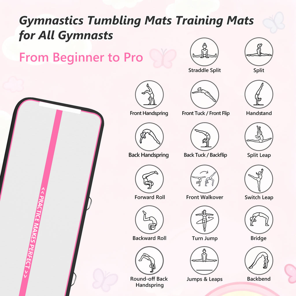 VOFiTNY Premium Gymnastics Air Track -Midnight Rose