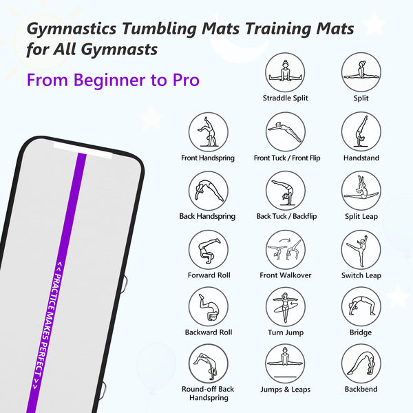 VOFiTNY Premium Gymnastics Air Track -Royal Violet