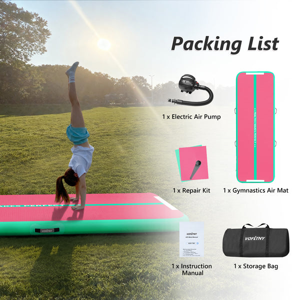 VOFiTNY Premium Gymnastics Air Track -Mint Rose