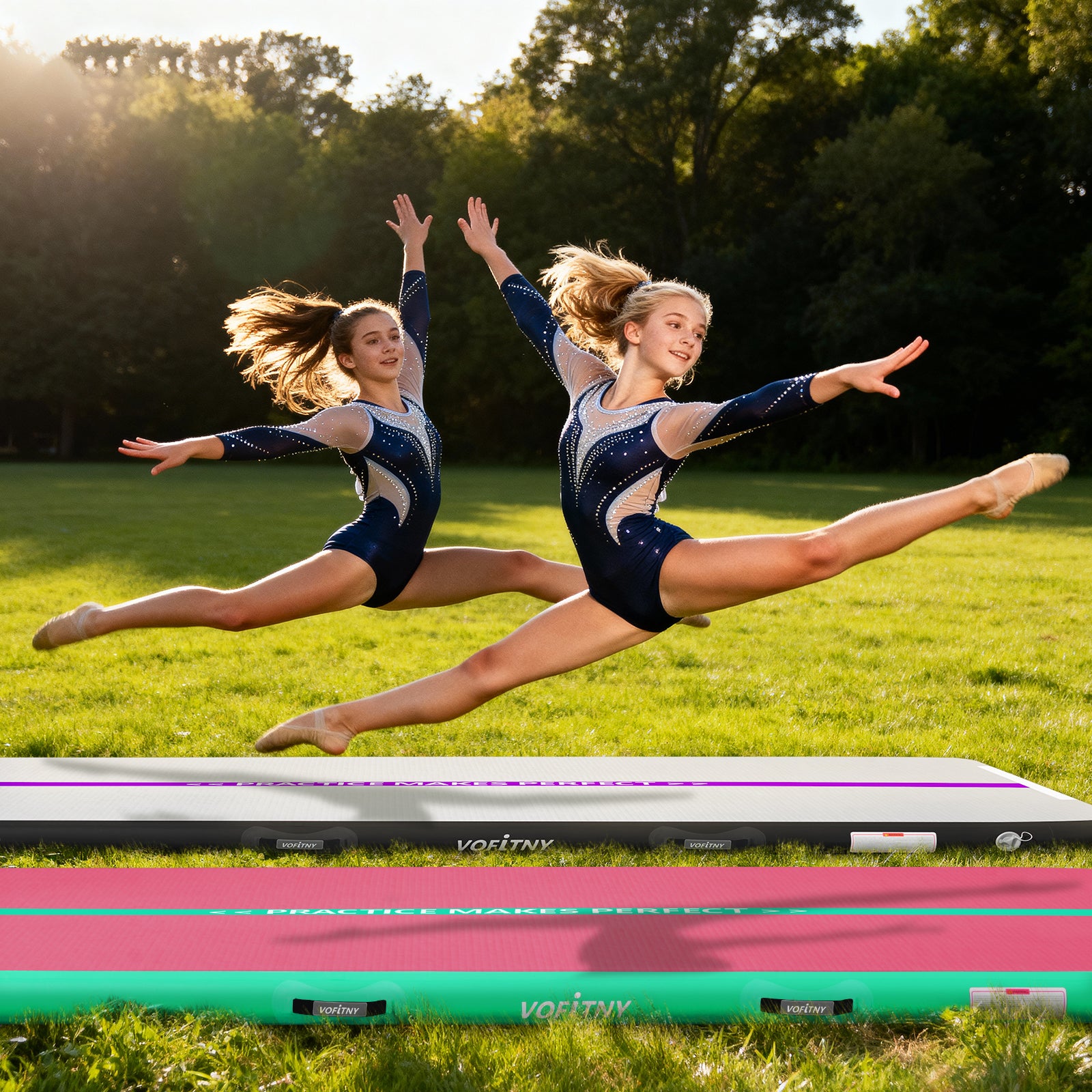 VOFiTNY Premium Gymnastics Air Track -Mint Rose