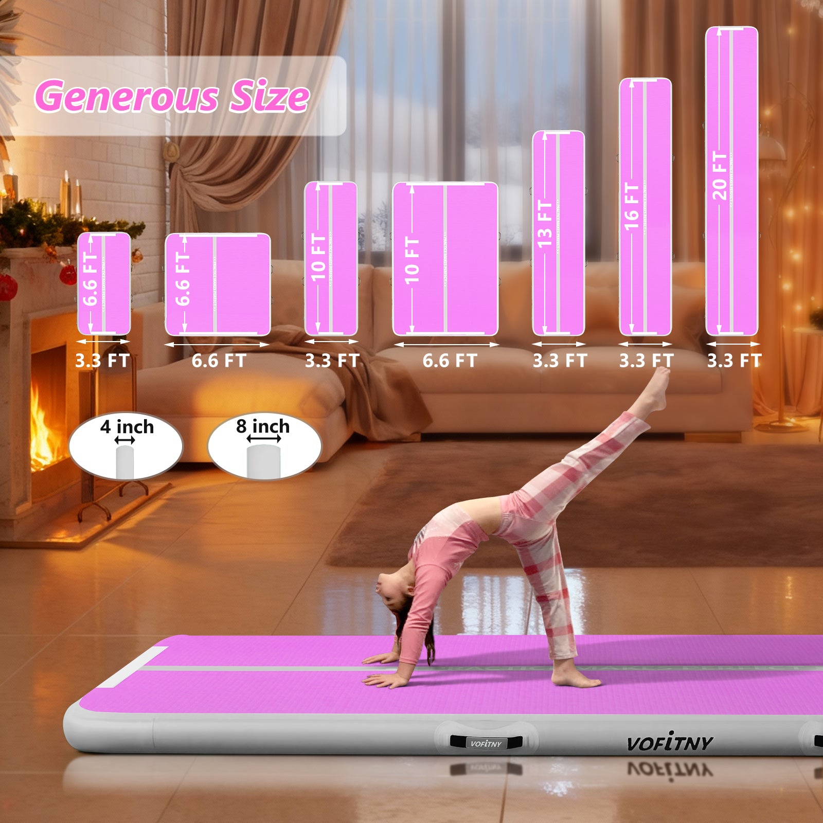 VOFiTNY Premium Gymnastics Air Track -Orchid Glow