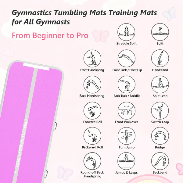 VOFiTNY Premium Gymnastics Air Track -Orchid Glow