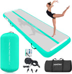 VOFiTNY Premium Gymnastics Air Mat & Roller Set(with Pump) - Mint Glow