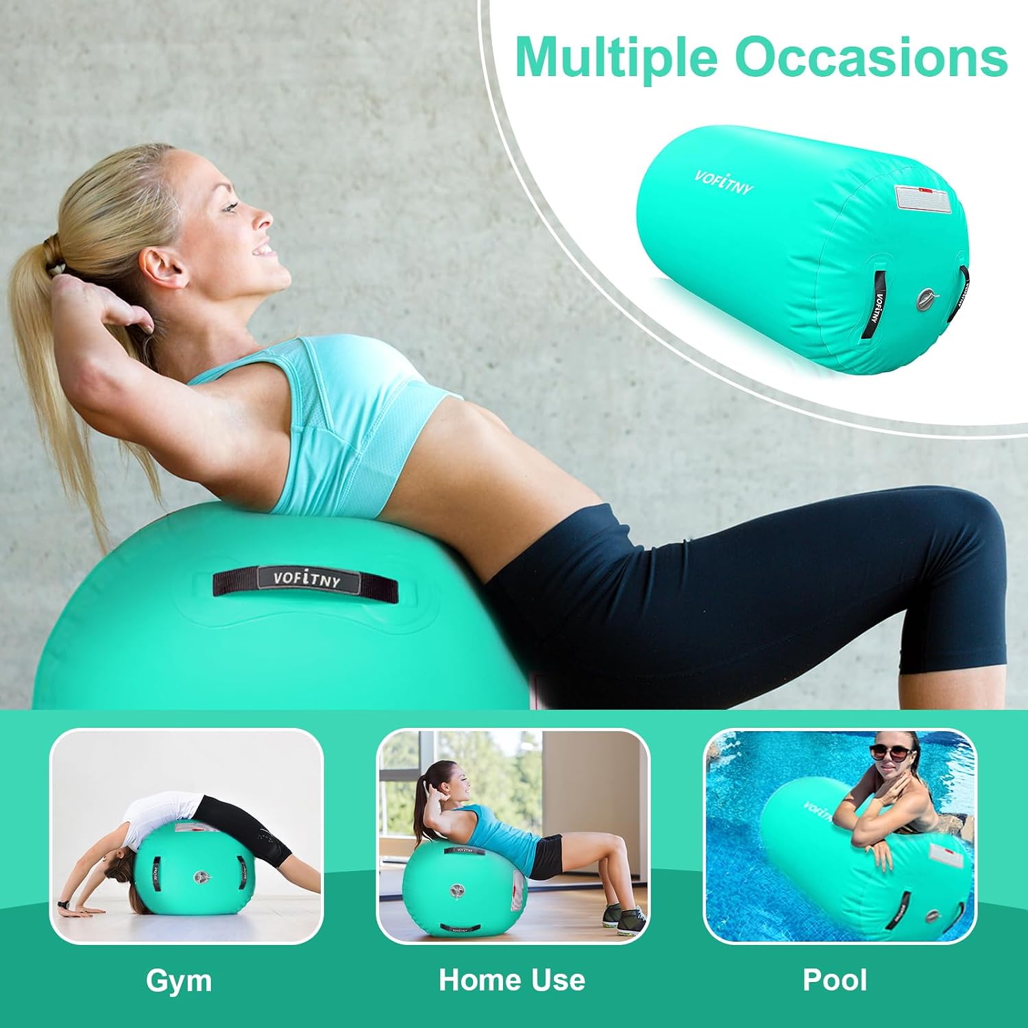 VOFiTNY Premium Gymnastics Air Roller - Mint Glow