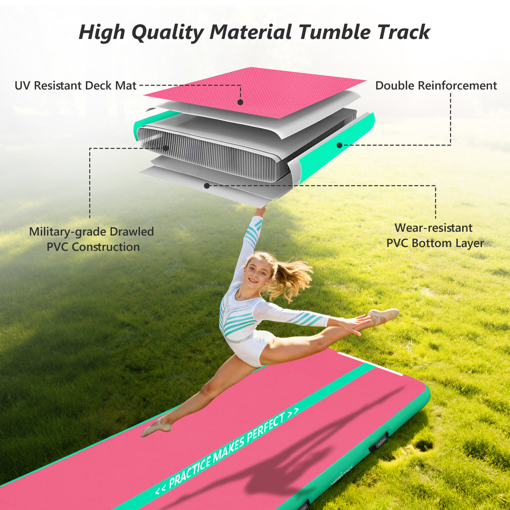 VOFiTNY Premium Gymnastics Air Track -Mint Rose